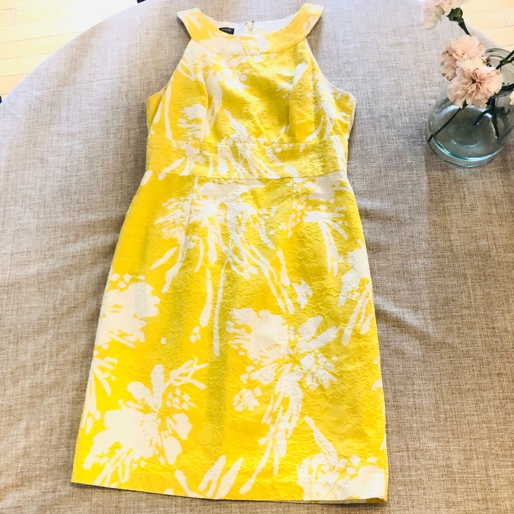 MUSE High Neck Yellow & White Floral Dress